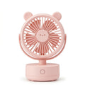 Cute Bear Face Pink Desk Fan
