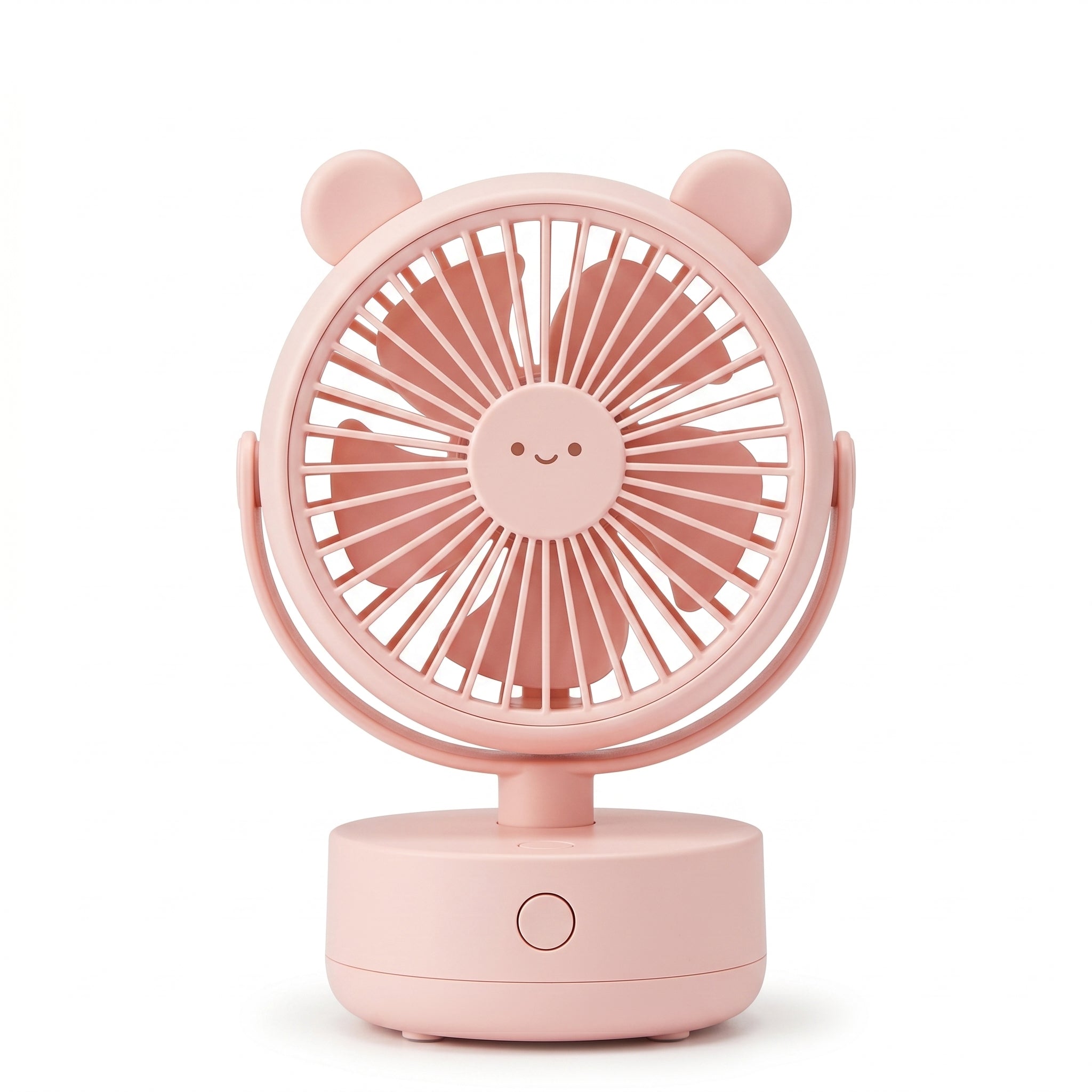 Cute Bear Face Pink Desk Fan