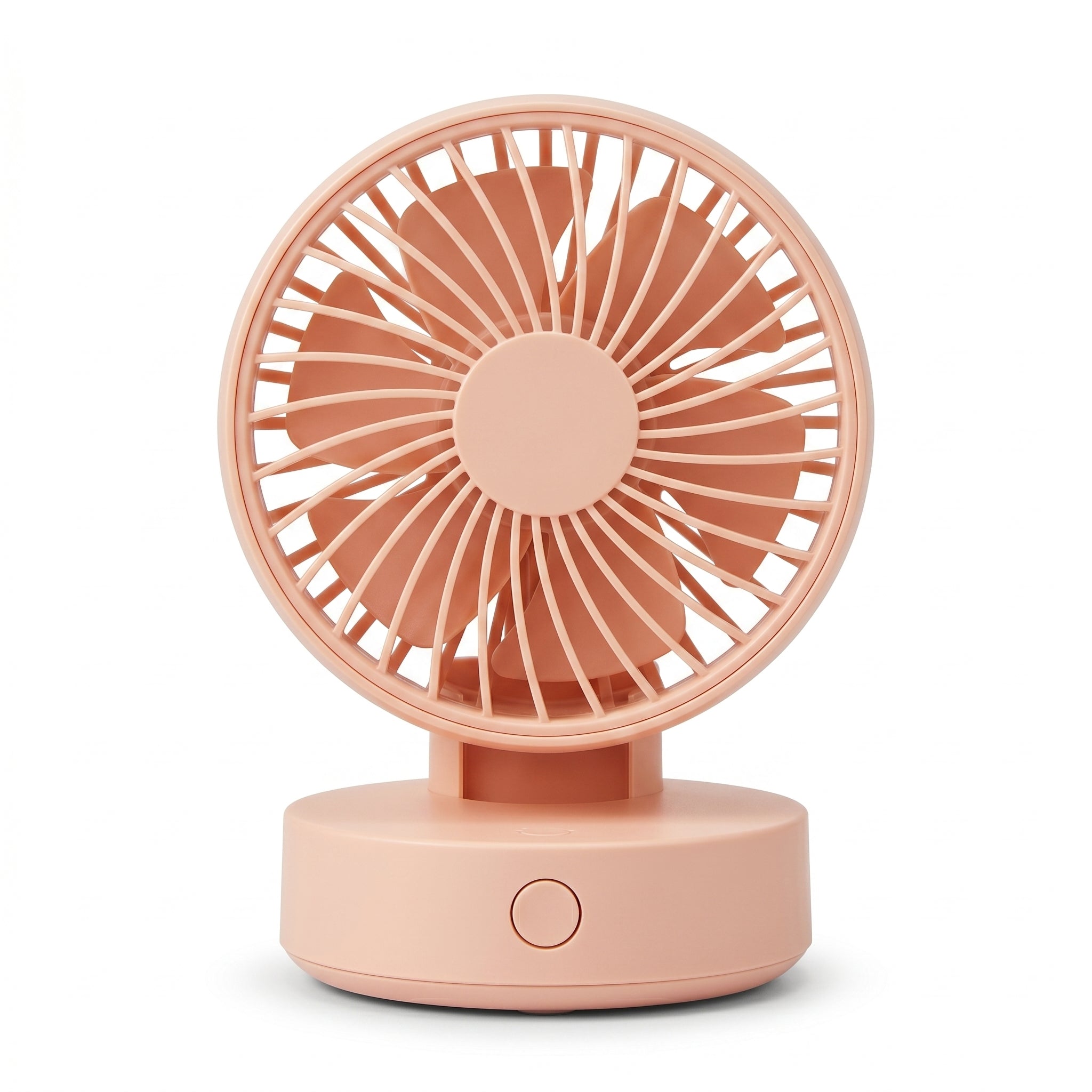 Compact Pink Desk Fan with Flower Blade Design
