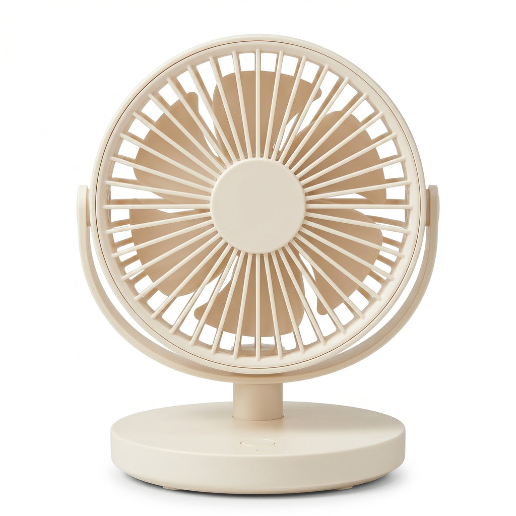 Compact Beige Desk Fan