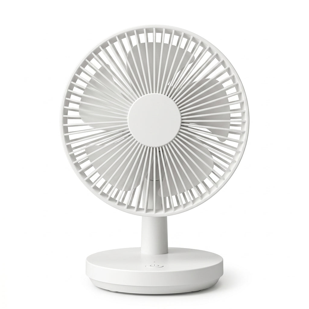 Modern White Desk Fan with Adjustable Tilt